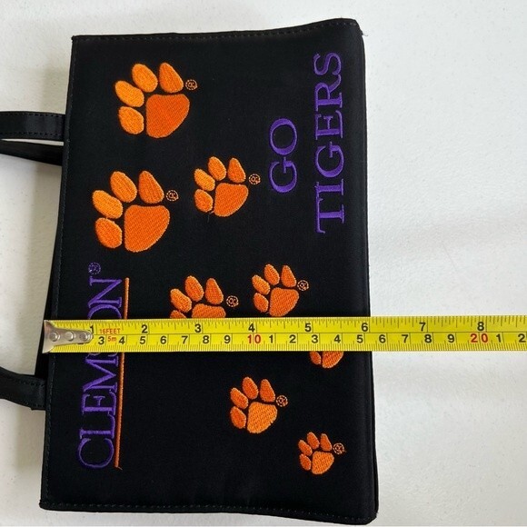 Vintage Sandol Living Fashion Clemson Go Tigers Black Orange Purple Handbag - Picture 11 of 13